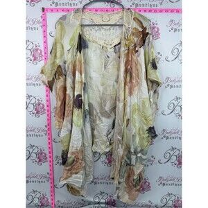 Elizabeth gillett Lightweight Floral Open-Front Cardigan Cream Pastel Floral